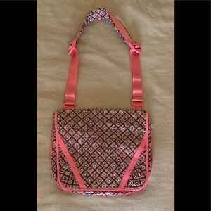 Vera Bradley Frill Messenger Bag / Mocha Rouge
